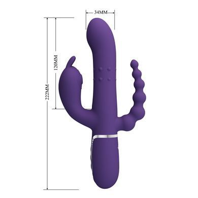 Вібромасажер з анальним та кліторальним стимулятором Pretty Love - Cammy Dark Purple Twinkled Tenderness, BW-500036-2