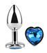Анальна пробка з кристалом EGZO - Silver Heart Plug Blue size M