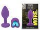 Силіконова анальна пробка EGZO - Silicone Violet Heart Plug Aqua, size S