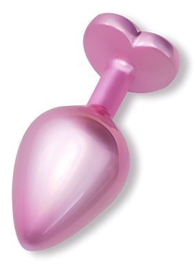 Анальная пробка с кристаллом EGZO - Pink Perl Heart Plug Purple, size S