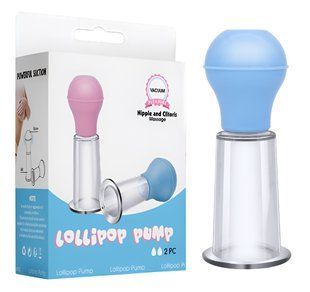 Набор из 2-ух вакуумных помп для стимуляции сосков CANWIN - Lollipop Pump Blue, CAN-P512 BLUE