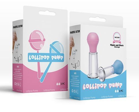 Набор из 2-ух вакуумных помп для стимуляции сосков CANWIN - Lollipop Pump Blue, CAN-P512 BLUE