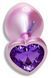 Анальная пробка с кристаллом EGZO - Pink Perl Heart Plug Purple, size S