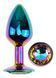 Анальна пробка з кристалом EGZO - Multicolor Round Plug Rainbow size M