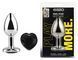 Анальная пробка с кристаллом EGZO - Silver Heart Plug Black size M