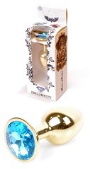 Анальная пробка Boss Series - Jewellery Gold PLUG Light Blue S, BS6400022