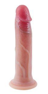 Фалоімітатор на присосці із двошарового силікону OYO - Dildo Double Layer Silicone YQW-006 (довжина 17 см, діаметр 3 см)