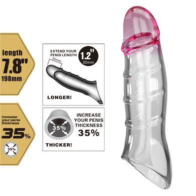 Насадка-презерватив PRETTY LOVE - Damell Penis Sleeve Clear Pink, BI-026278NM