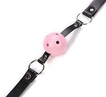 Кляп шар Classic plastic Black and Pink, SKN-KK04