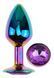 Анальна пробка з кристалом EGZO - Multicolor Round Plug Purple size M