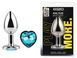 Анальна пробка з кристалом EGZO - Silver Heart Plug Aqua size M