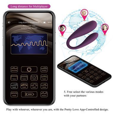 Вібратор для пар із смарт управлінням Pretty Love August, BI-014582HP-1