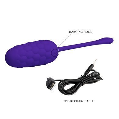 УЦЕНКА - Виброяйцо с рельефным дизайном Pretty Love - MARINA EGG Purple, DIS-BI-014708-3