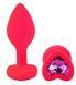 Силиконовая анальная пробка EGZO - Silicone Pink Heart Plug Rose, size S