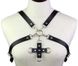 Портупея из искусственной кожи с фиксатором Women's PU Leather Chest Harness Caged Bra WHITE