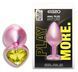 Анальная пробка с кристаллом EGZO - Pink Perl Heart Plug Lime, size S