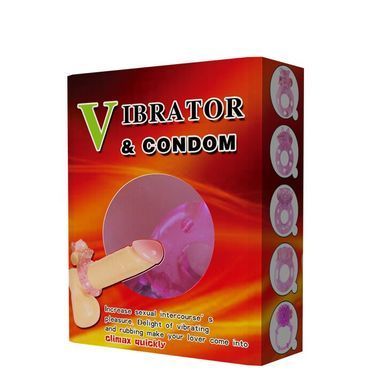 Кольцо с вибрацией и презервативом Vibrator & condom, BI-010084