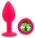Силиконовая анальная пробка EGZO - Silicone Pink Round Plug Green, size S