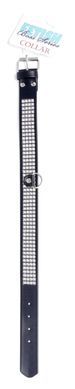 Ошейник из искуственной кожи с кристаллами Fetish Boss Series - Collar with crystals Silver, BS3300101