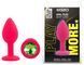 Силиконовая анальная пробка EGZO - Silicone Pink Round Plug Green, size S