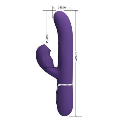 Вибратор с вакуумной стимуляцией клитора Pretty Love - Twinkled Tenderness Dark Purple, BW-500015-2