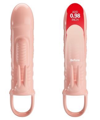 УЦЕНКА - Удлиняющая насадка с вибростимуляцией ( на 2,5 см ) PRETTY LOVE - PENIS SLEEVE Sloane, BI-026243
