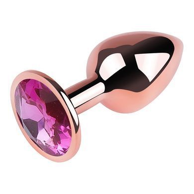 Анальна пробка з кристалом EGZO - Rose Gold Round Plug Rose size M