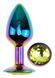 Анальна пробка з кристалом EGZO - Multicolor Round Plug Lime size M