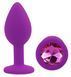 Силіконова анальна пробка EGZO - Silicone Purple Round Plug Rose, size S