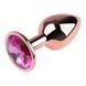Анальна пробка з кристалом EGZO - Rose Gold Round Plug Rose size M