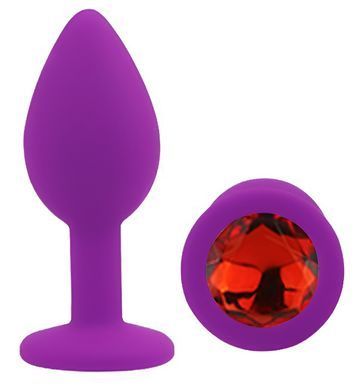 Силіконова анальна пробка EGZO - Silicone Purple Round Plug Red, size S