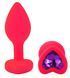 Силиконовая анальная пробка EGZO - Silicone Pink Heart Plug Purple, size S