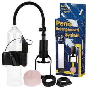 Вакуумна помпа для збільшення пеніса з вібростимуляцією BAILE - Penis Enlargement System 9,8'', BM-010067