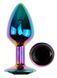 Анальна пробка з кристалом EGZO - Multicolor Round Plug Black size M