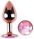 Анальная пробка с кристаллом EGZO - Rose Gold Round Plug Pink size M