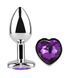 Анальная пробка с кристаллом EGZO - Silver Heart Plug Purple size S