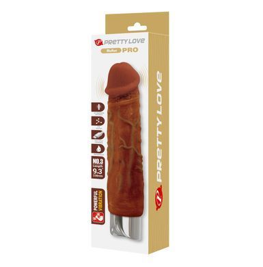 Перезаряжаемый вибратор реалистик Pretty Love - Rufus Pro Realistic Vibrating Dildo Brown, BW-500082DC