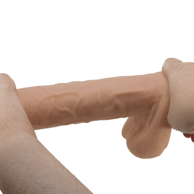 Фалоімітатор на присосці, з хребтом та ефектом ковзної шкіри LyBaile - Sliding Skin 10,2&rdquo; Flesh, BW-008103NRG