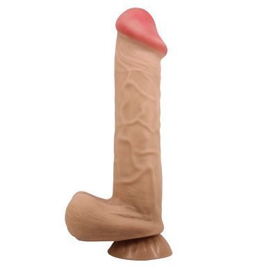 Фалоімітатор на присосці, з хребтом та ефектом ковзної шкіри LyBaile - Sliding Skin 10,2&rdquo; Flesh, BW-008103NRG