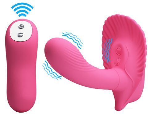 Вибробабочка с стимулятором клитора PRETTY LOVE - Powerful Shell Stimulator , BI-014368W-3