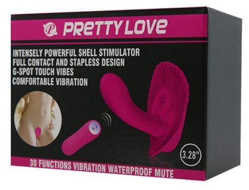 Вибробабочка с стимулятором клитора PRETTY LOVE - Powerful Shell Stimulator , BI-014368W-3