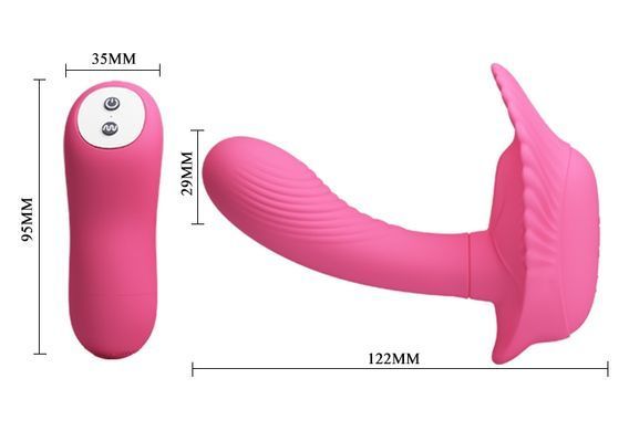 Вибробабочка с стимулятором клитора PRETTY LOVE - Powerful Shell Stimulator , BI-014368W-3
