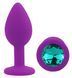 Силіконова анальна пробка EGZO - Silicone Purple Round Plug Marine, size S