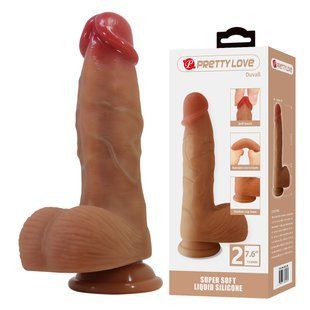 Силиконовый фаллоимитатор на присоске PRETTY LOVE - Dwell 7.6" Super Soft Liquid Silicone Dildo, BW-008139N