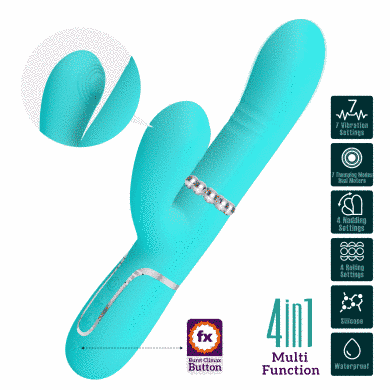 Вибромассажер с поступательным движением серии Pretty Love - Mariana Twinkled Green 7 vibration functions 4 rolling functions, BW-500034-1