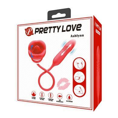 Гибкий вибростимулятор с поступательным движением и функцией лизания Pretty Love - Ashlynn, BI-300075