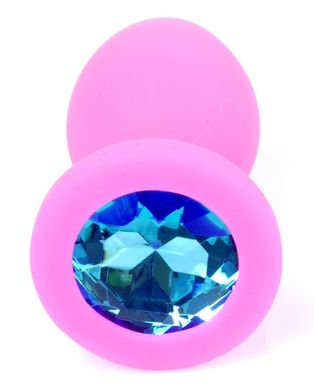 Силиконовая анальная пробка Boss Series - Jewellery Pink Silicon PLUG Small Light Blue S, BS6400081