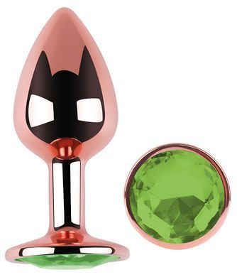 Анальная пробка с кристаллом EGZO - Rose Gold Round Plug Green size M