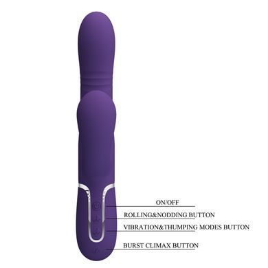 Вибромассажер с поступательным движением серии Pretty Love - Mariana Twinkled Dark Purple 7 vibration functions 4 rolling functions, BW-500034-2