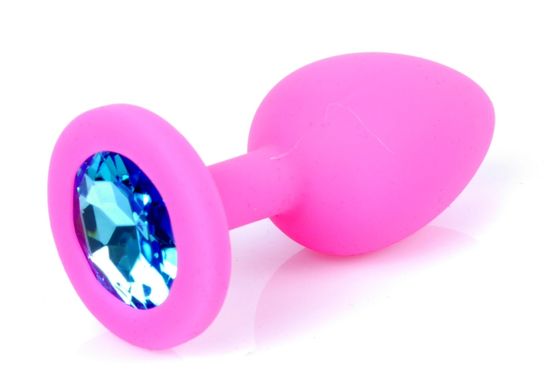 Силиконовая анальная пробка Boss Series - Jewellery Pink Silicon PLUG Small Light Blue S, BS6400081